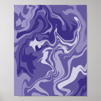 Serene Waves of Purple in Abstract Harmony Poster