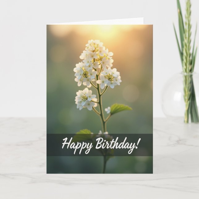 Serene White Blossom Card (Front)