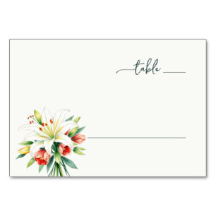 Serene White Botanical Floral Table Number