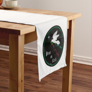 Serene White Dove Short Table Runner