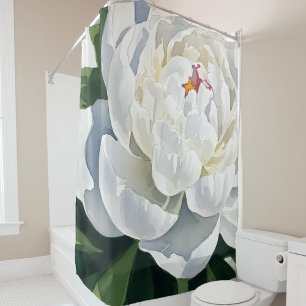 Serene White Peony Floral Art