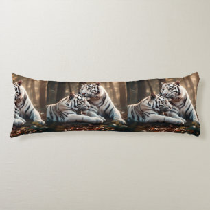 Serene White Tiger Companions Body Pillow
