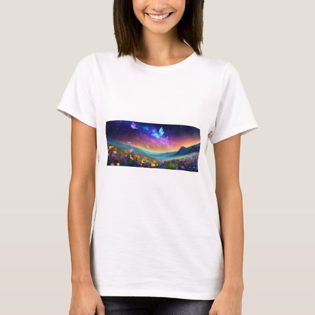 Serene Wildflower Meadow T-Shirt Design (Front)