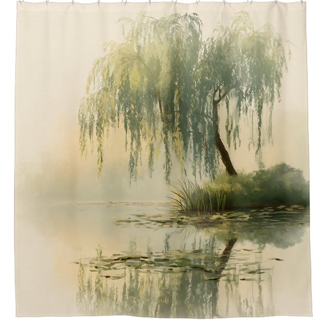 Serene Willow Tree Reflection Nature Art (1) (Front)