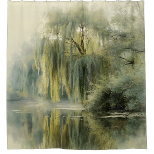Serene Willow Tree Reflection Nature Art (10)