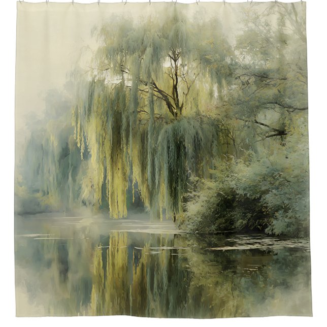 Serene Willow Tree Reflection Nature Art (10) (Front)