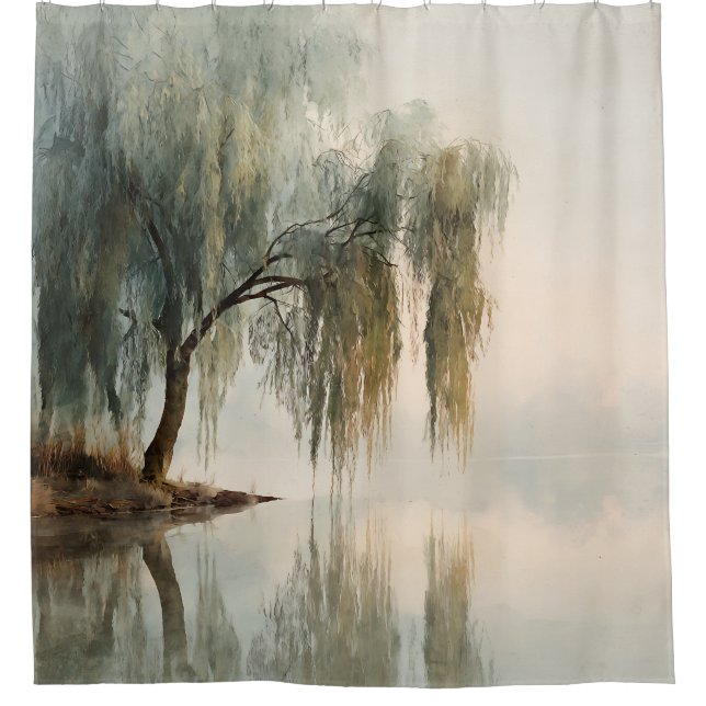 Serene Willow Tree Reflection Nature Art (13) (Front)