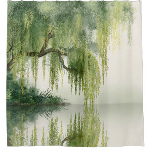 Serene Willow Tree Reflection Nature Art (14)