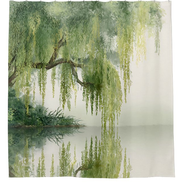 Serene Willow Tree Reflection Nature Art (14) (Front)
