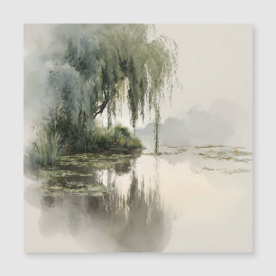 Serene Willow Tree Reflection Nature Art (2)