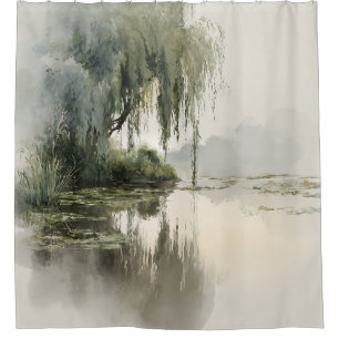 Serene Willow Tree Reflection Nature Art (2)