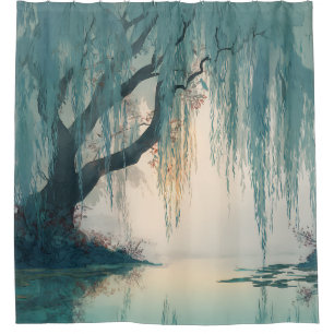 Serene Willow Tree Reflection Nature Art (3)
