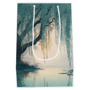 Serene Willow Tree Reflection Nature Art (3) Medium Gift Bag