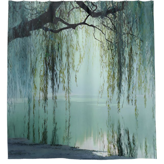 Serene Willow Tree Reflection Nature Art (4) (Front)