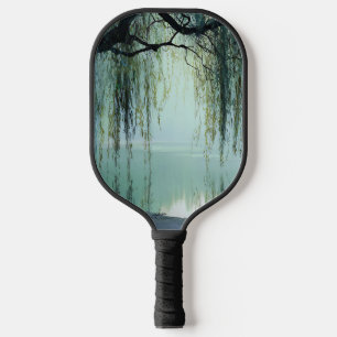 Serene Willow Tree Reflection Nature Art (4) Pickleball Paddle