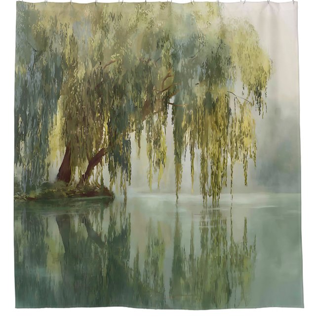 Serene Willow Tree Reflection Nature Art (8) (Front)