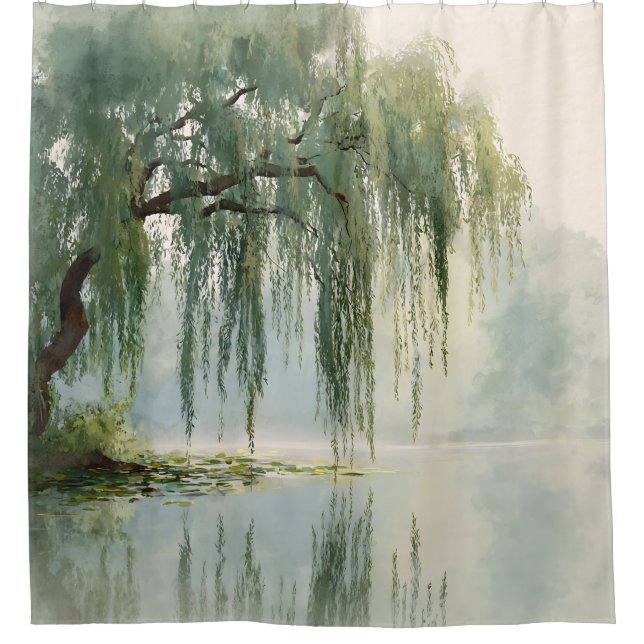 Serene Willow Tree Reflection Nature Art (9) (Front)