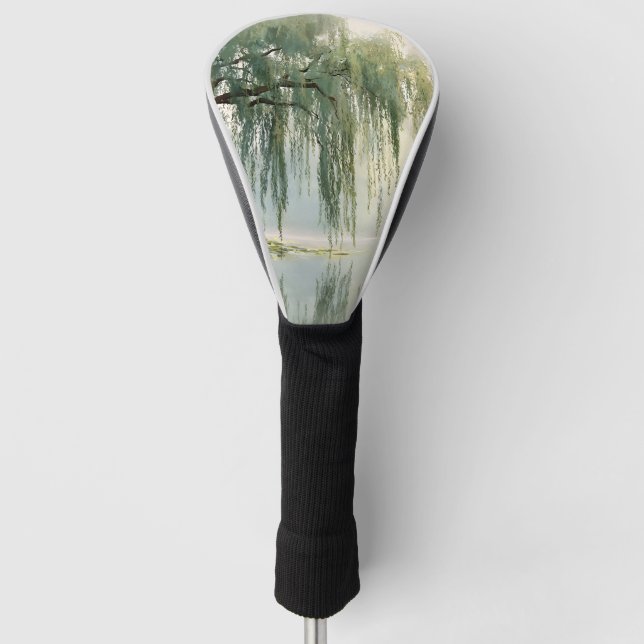 Serene Willow Tree Reflection Nature Art (9) Golf Head Cover (Front)
