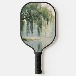 Serene Willow Tree Reflection Nature Art (9) Pickleball Paddle