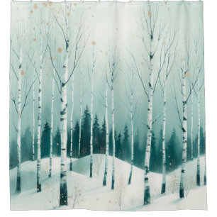Serene Winter Birch Forest