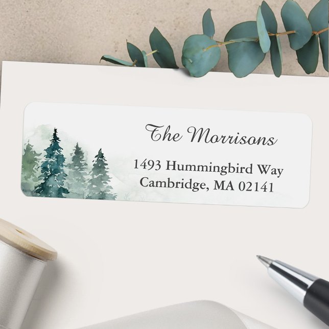 Serene Winter Forest Holiday Return Address (Creator Uploaded)