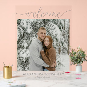 Serene Winter Minimalist Photo Acrylic Sign