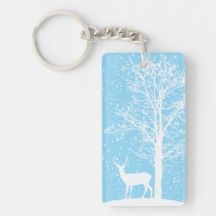 Serene Winter Silhouette Keychain