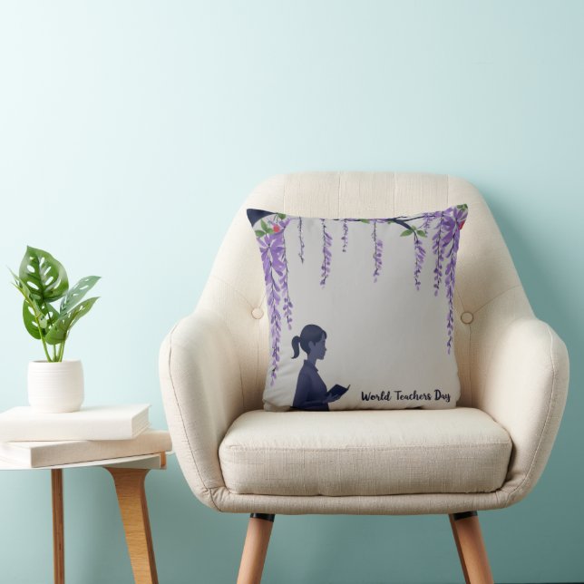 Serene Wisteria Dreams  Throw Pillow (Chair)