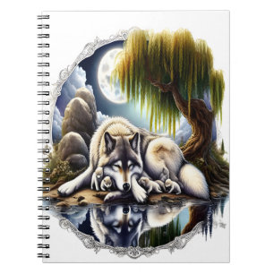 Serene Wolf Family Oasis in Idyllic Nature Notebook