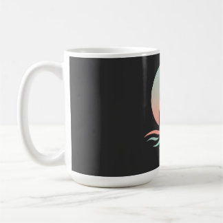Serene Woman Silhouette in Pastel Waves Coffee Mug