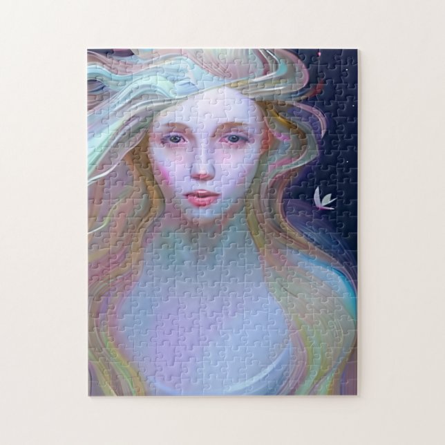Serene Woman with Tear in her Eye Jigsaw Puzzle (Vertical)