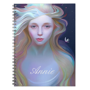 Serene Woman with Tear in her Eye Personalized Notebook