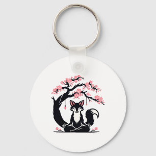 Serene Zen Fox Yoga Meditation Keychain