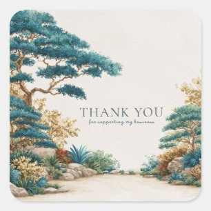 Serene Zen Garden Path Thank You Square Sticker