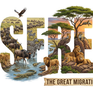 Serengeti Ecosystem Nature Survival Typography Magic Mug