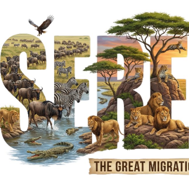 Serengeti Ecosystem Nature Survival Typography Magic Mug (Serengiti National Park)