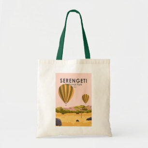Serengeti National Park Tanzania Hot Air Balloon Tote Bag