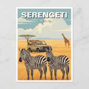 Serengeti National Park Tanzania Zebras Postcard