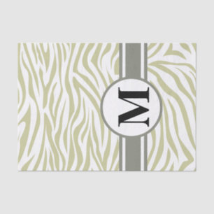 Serengeti Safari Zebra with monogram Tissue Paper