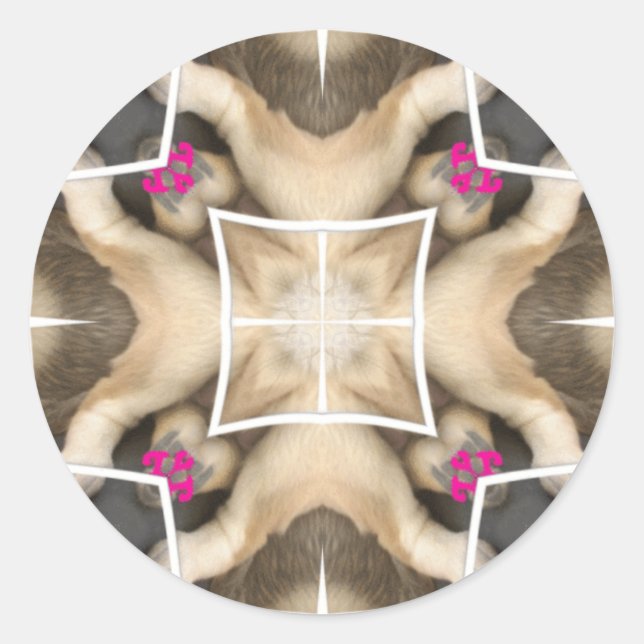 Serengeti Splendour: Vibrant Animal Hide Artistry Classic Round Sticker (Front)