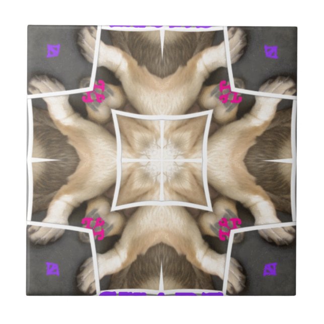 Serengeti Splendour: Vibrant Animal Hide Artistry Tile (Front)