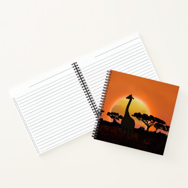 Serengeti Sunset Giraffe | African Safari Wildlife Notebook (Inside)