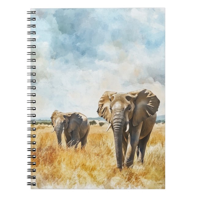 Serengetti Elephants Notebook (Front)