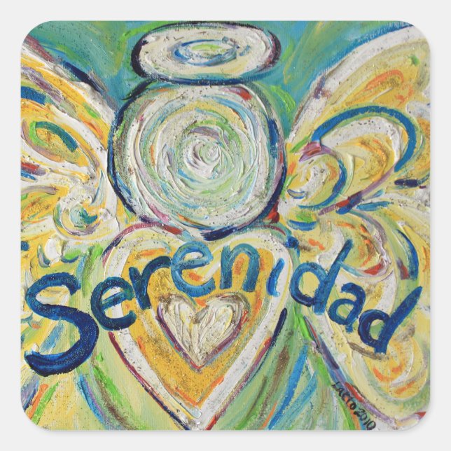 Serenidad Angel Inspirational Word Decal Stickers (Front)
