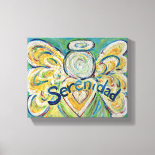Serenidad Angel Word Art Painting Wrapped Canvas
