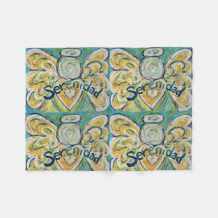 Serenidad Guardian Angel Art Custom Fleece Blanket