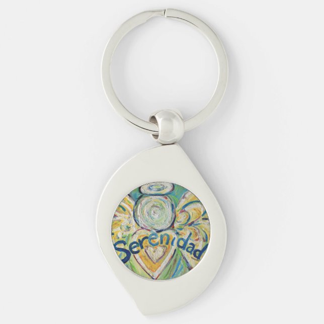 Serenidad Guardian Angel Word Custom Keychains (Front)
