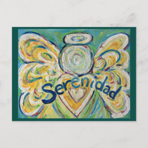 Serenidad Word Angel Inspirational Postcard