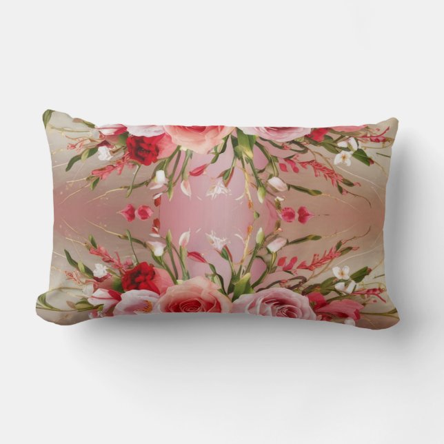 Sérénité florale : Oreiller à lancer élégant (Recto)
