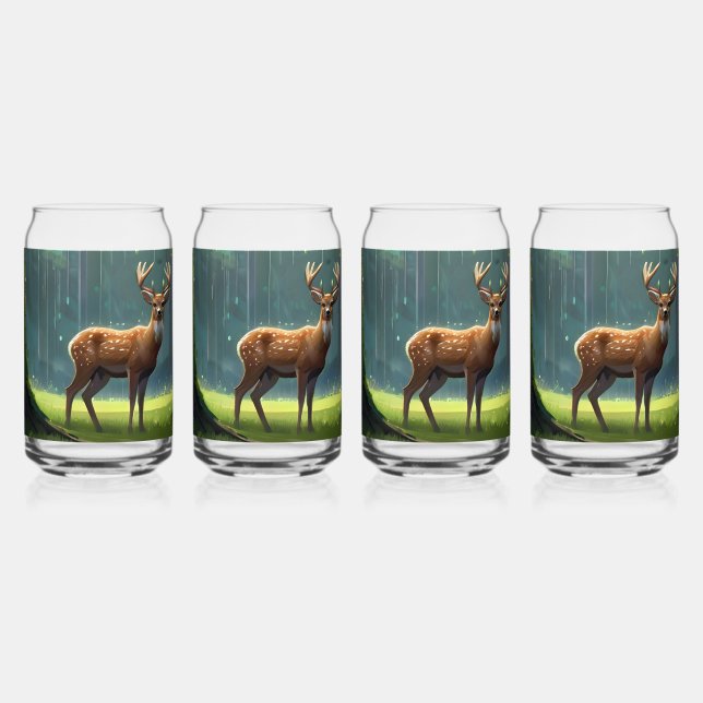 Sérénité forestière paisible : Pâturage de cerfs (Dos)